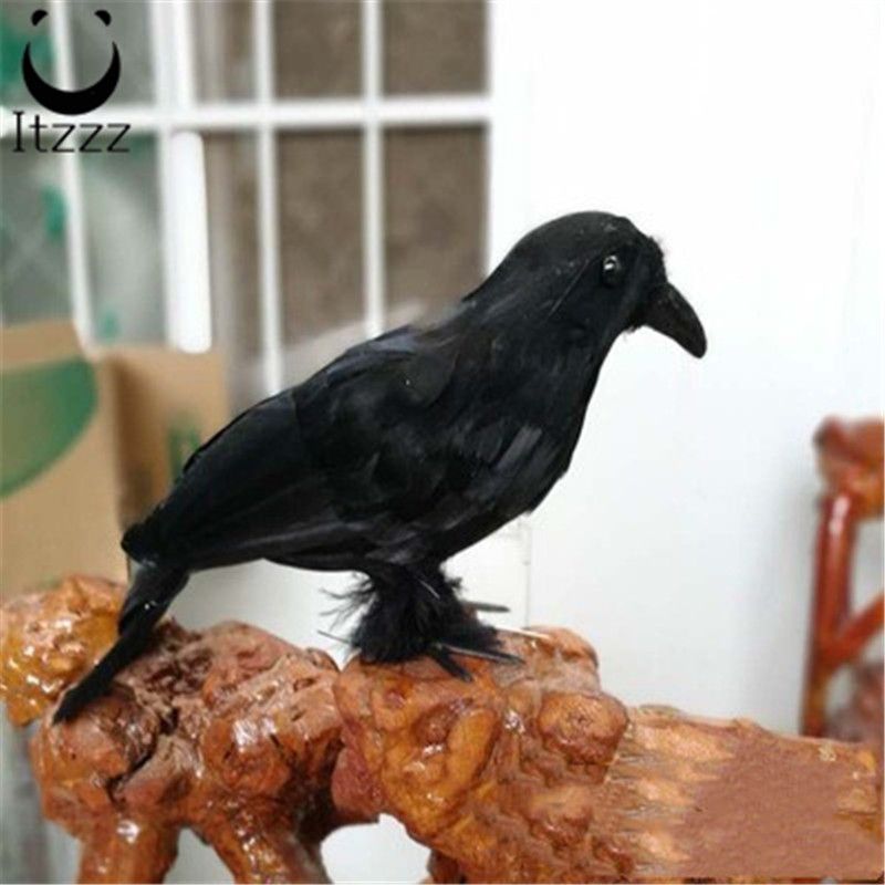 Fur toysHalloween black feather crow ornaments handmade plastic model ghost festival theme decoration bait crow propsHEZE HENGFANG LEATHER & FUR CRAFT CO., LTD