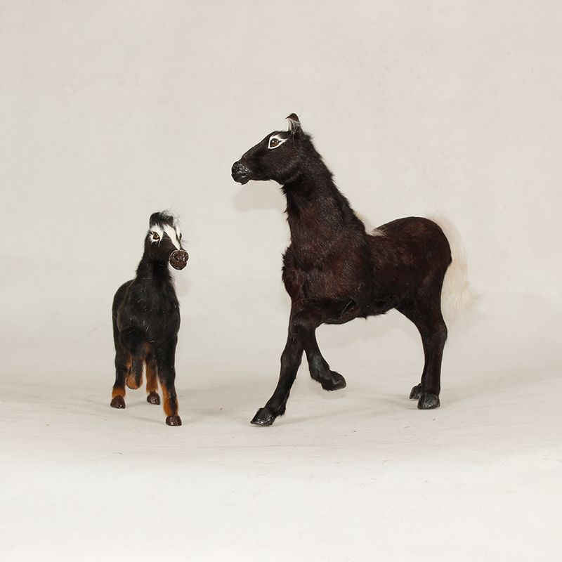 Fur toysSimulation small black horse toy model home decoration doll doll holiday giftHEZE HENGFANG LEATHER & FUR CRAFT CO., LTD